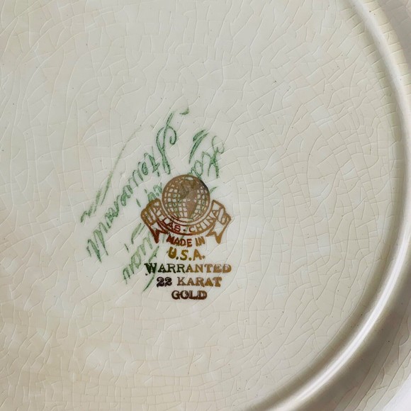 Atlas China Accents Atlas China Warranted 22 Carat Gold Trim Floral Vintage Dinner Platemade